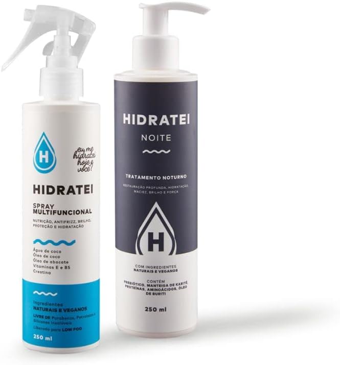 Kit Hidratei Spray Leave-in 250ml + Hidratei Noite